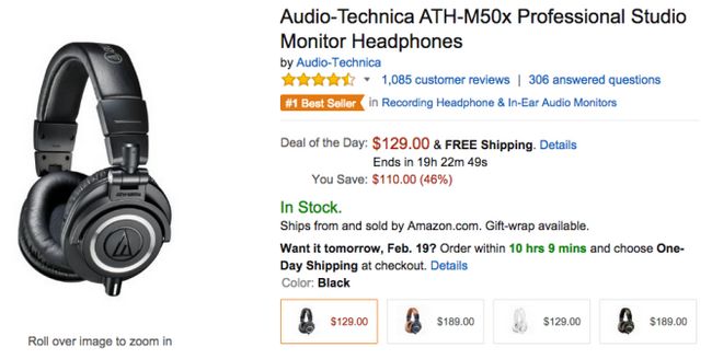 Fotografía - [Offre Alerte] ATH-M50x Professional Studio Monitor Casques de Audio Technica sont en baisse à 129 $, cette fois dans le cadre de Goldbox d'Amazon